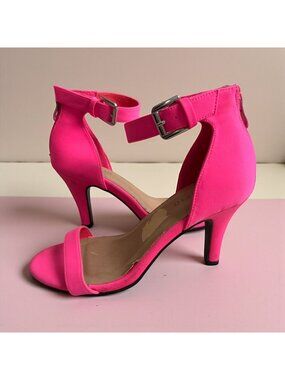 TORRID Pink Ankle Strap Sandals Heels Size 8 Wide